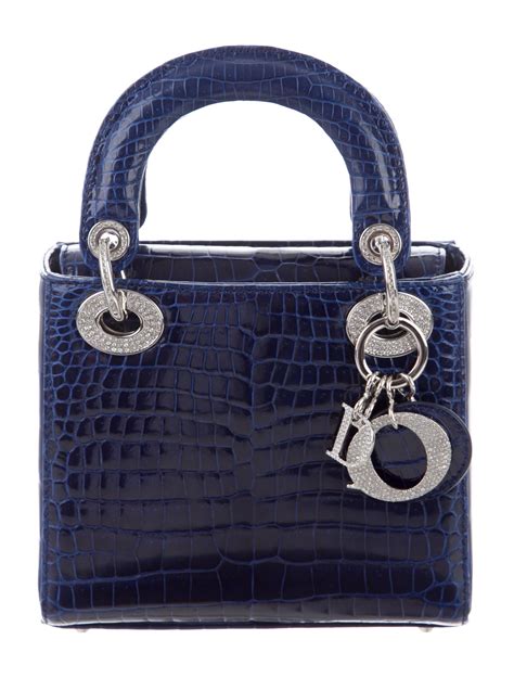 dior mini lady bag blue|pre owned Lady Dior Bag.